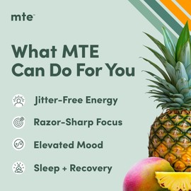 MTE Healthy Energy Drink Powder Packets | Caffeine Free & Sugar Free Energy | Boosted Focus and Productivity | 24 Drink Pouches | Paraxanthine Nootropic Supplement