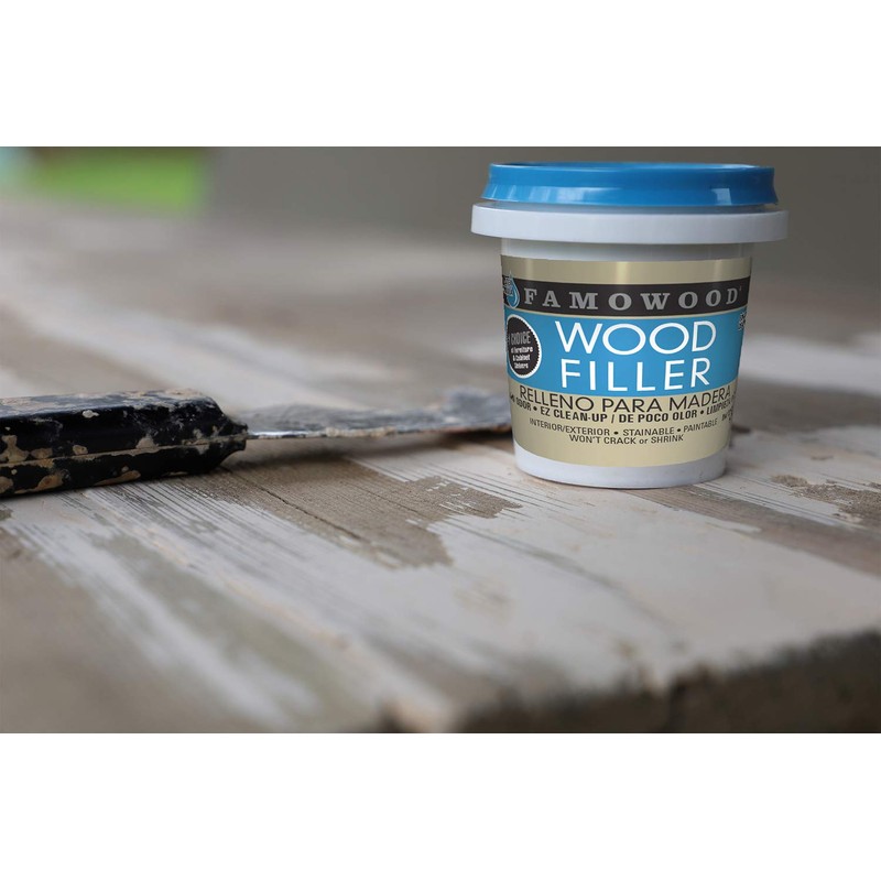 FamoWood 40042126 Latex Wood Filler - 1/4 Pint, Natural