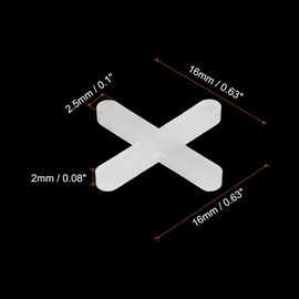 uxcell 1200Pcs Tile Spacers, 2.5mm 3/32" Cross Shape Wall Floor Tile Spacer Tiling Tools for Ceramic Tile Installation, White
