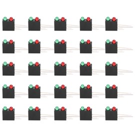 100Pcs LED Plastic Holder DualHole Black Square 90 Degree Curved Base with Red Green Light 3mm