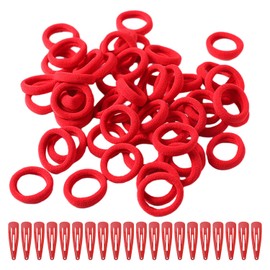 60 Pieces Red Hair Bands Set with 20 Red Hairpins Elastic Hair Bands Replacement Hair Bands Red Headbands Elastic Rubber Bands Simple Hair Accessories