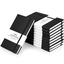 Notebooks Journal, Ruled Notebook, Premium Thick Paper Lined Journal, Black Hardcover Notebook for Office Home School Business Writing Note Taking Journaling, 5"×8.25" (10)