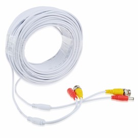 SLLEA 150ft White Video and Power BNC Cable Replacement for CCTV Security Cameras Replacement for Amcrest Cameras