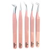 KINZIO Eyelash Tweezers Set for Eyelash Extension, Set of 5,