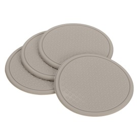 sourcing map 4Pcs Non-Slip Furniture Pads, 3.15" Round Anti Skid Rubber Caster Cups, Anti-Sliding Furniture Coasters, Anti Slide Floor Protectors Pads for Bed Couch Table (Beige)