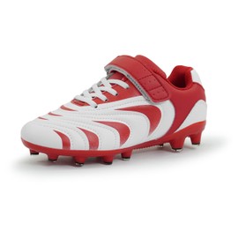 BomKinta Kid's FG Soccer Cleats Outdoor Indoor Comfortable Athletic Shoes Red Size 13 M US Little Kid