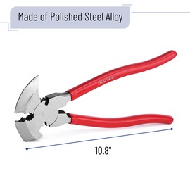 Bates- Fencing Pliers, 10.8 Inch, Red, Multi Tool Fence Pliers, Fence Tools