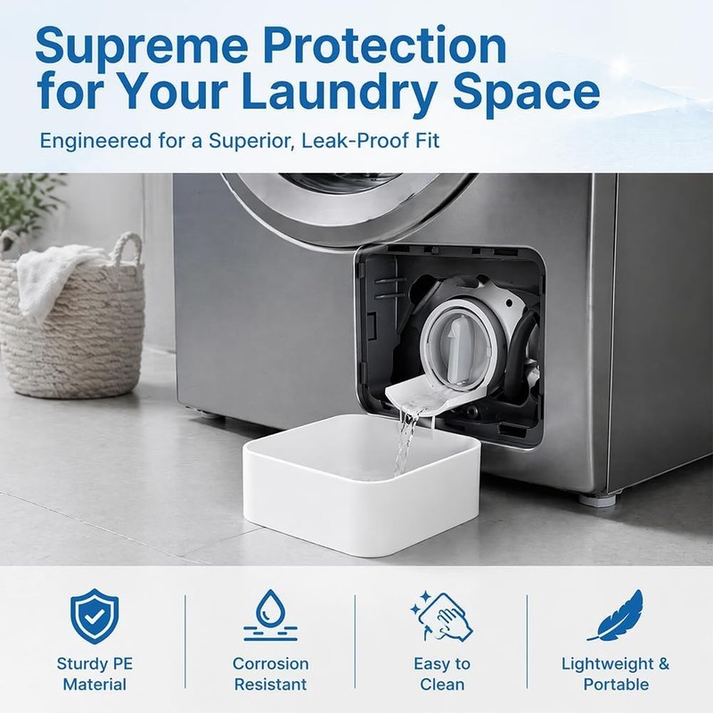 ZFFAFUR Washing Machine Drain Pan, Washer Drip Tray with Raised-Edge
