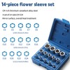 14-Piece Torx Socket Set, CR-V Steel Socket Set for 1/2,