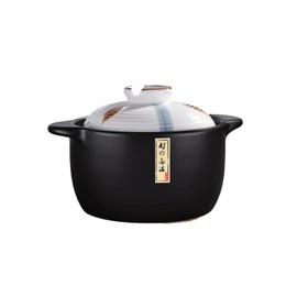 1.7 Quart Ceramic Pot with Lid, Heat-Resistant for Cooking Soup Pot Cookware Stovetop Easy to Clean/Clay Pot/Earthen Pot/Ceramic Cookware, Japanese Cooking Pot with Lid (SMALLl WHITE)