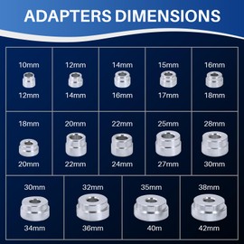 DASBET 17PCS Axle Bearing Race Seal Bushing Driver Install Set Disc Tool Master Set Bearing Seal Bush Installation Press Tool Kit for Motorbikes Wheel Bearings