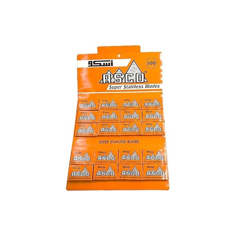 100 ASCO Super Stainless Double Edge Safety Razor Blades