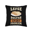 Lefse Norwegian Bread Recipe Maker Flatbread Rolling Throw Pillow