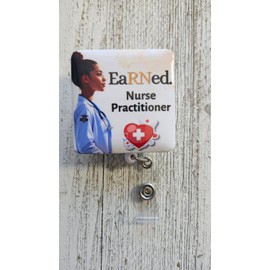 Reflections By Zana Professional – Set of 2 Square Black Nurse Practitioner Retractable Badge Holders with Slide Clip – ID Reels for Nurses, Medical Staff, and Healthcare Workers