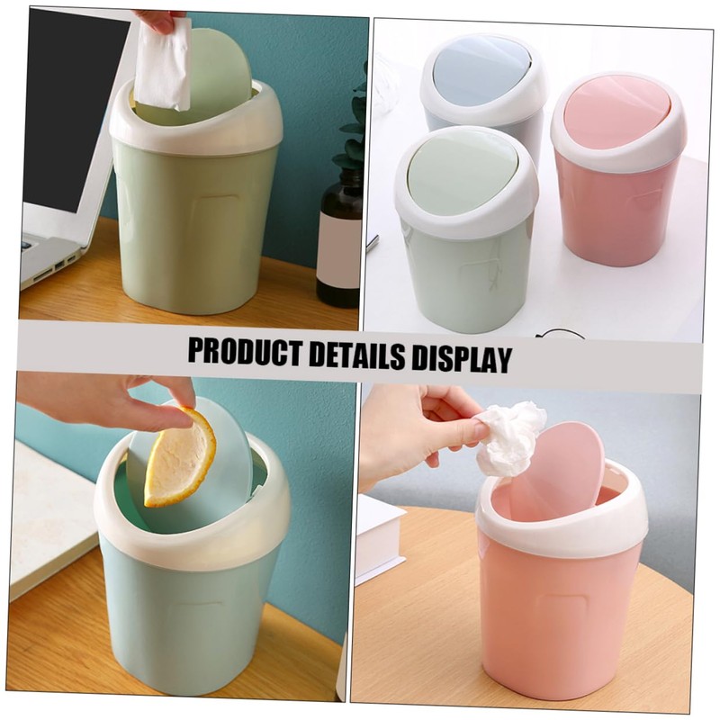 NOLITOY 3Pcs Mini Desktop Trash Can Cute Wastebasket for Office