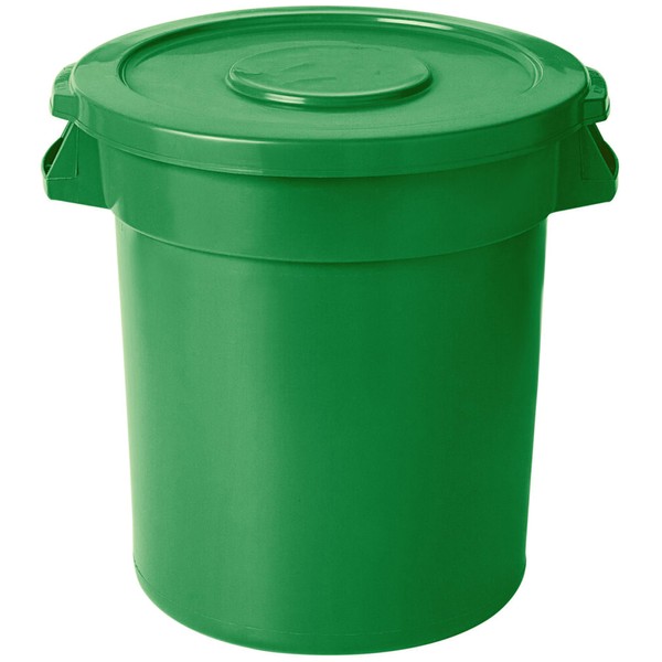 PRO&Family Trash can with Lid (Green, 10 Gallon)