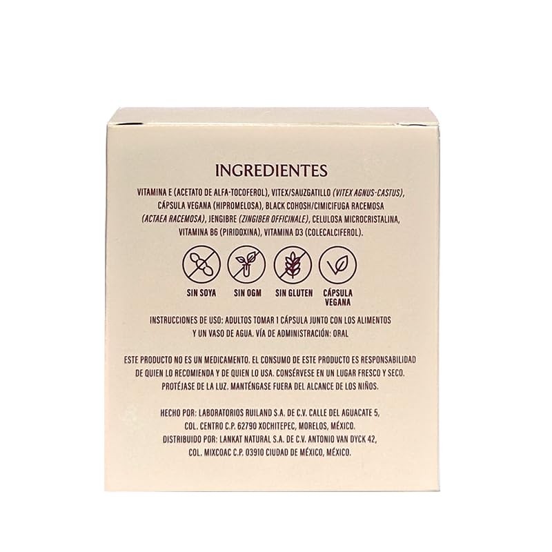 Equilibrium Suplemento Mujeres Menopausia Perimenopausia Black Cohosh Vitex Vitamina Jengibre