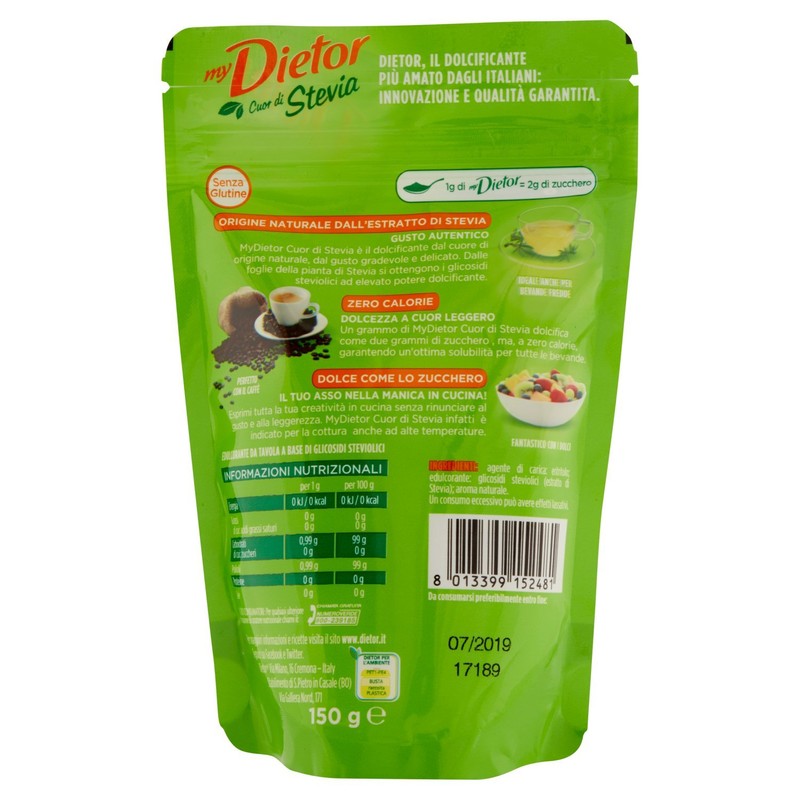 Dietor - MyDietor Cuor di Stevia Dolcificante Naturale Sfuso con