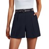 Feiersi Womens Shorts Dressy Casual Elastic Waisted Tailored Work Shorts