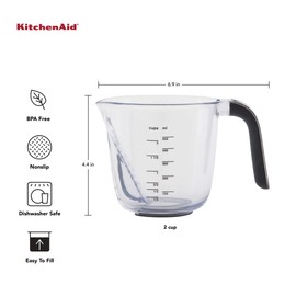 KitchenAid - Angled Measuring Cup, 2 Cup Universal Easy-View Angled Measuring Cup (Black)