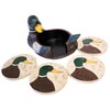 The Bridge Collection 4" Mallard Duck Coasters With Holder -