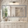 60” x 30” Brushed Silver Large Bathroom Mirror for Over