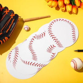 TaoBary 24 Pcs 7.09in Baseball Paper Cutouts in 6 Design with 48 Pcs Glue Point DIY Baseball Party Theme Cutout Bulletin Board Decoration for Sport Theme Birthday Baby Shower Party Wall Decor Supply