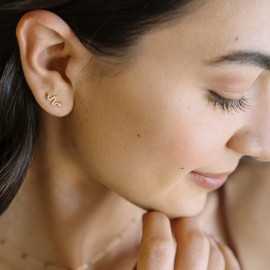 HONEYCAT Mini Snake Studs in Gold, Rose Gold, or Silver | Minimalist, Delicate Jewelry Gold