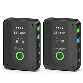 LEKATO Wireless in Ear Monitor System MS-02, Upgraded 2.4G Stereo IEM System Low Latency with Transmitter Beltpack Receiver Auto-Pairing,One to More, in-Ear Monitoring for Church,Band,Singer,Stage