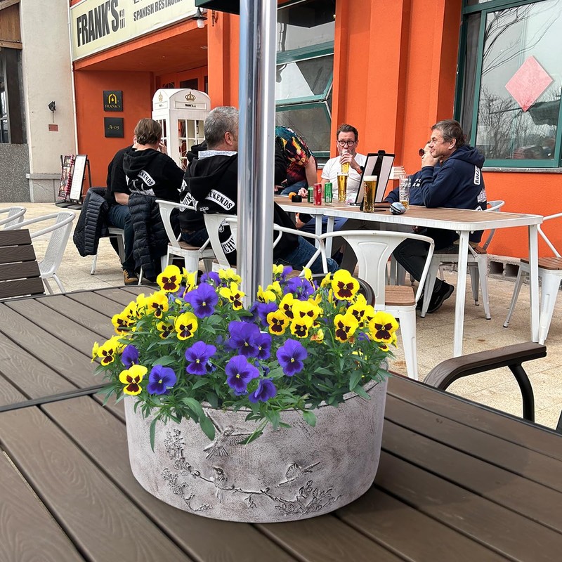 Patio Umbrella Planter 2pcs Around Umbrella Planter Gray 11.41 *