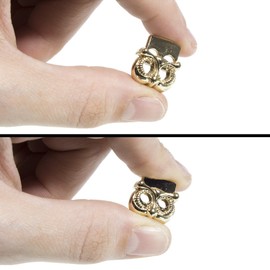 10 Pack Gold Colored Metal Toggle Stopper – Own Shaped Buckle for Rope, Drawstring Ends, with 2 Holes