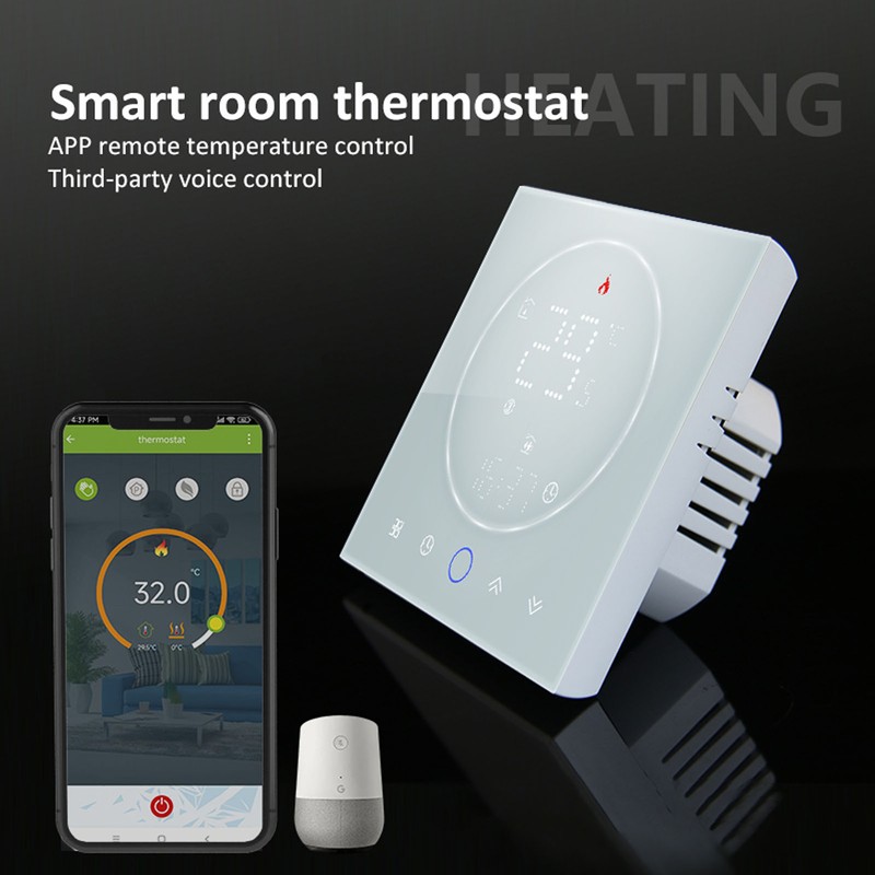 Smart Thermostat LED Screen Water Heating Control 13mm Recessed Wireless