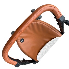 Baby Stroller Leather Armrest Handle Cover Compatible with Mima Xari Stroller, Bumper Sleeve Case Bar Protective Covers Accessories (Brown, for mom Handle)