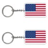 FHZJKJX 2 Pack USA American Flag Keychain US Key Ring-(USA)