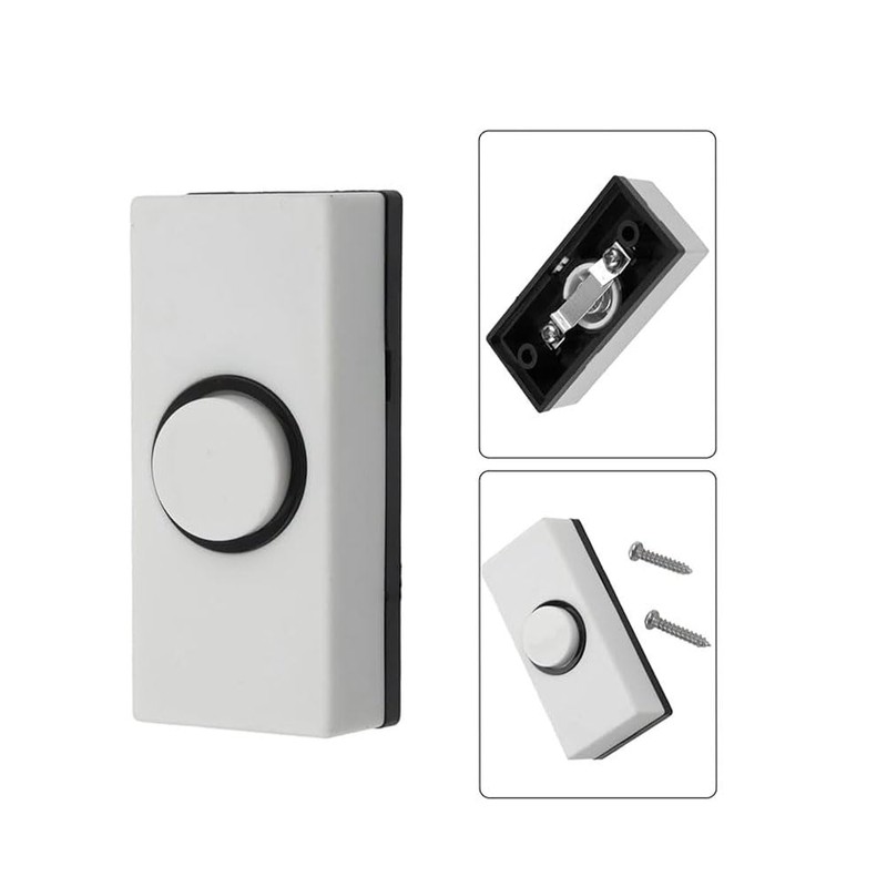 1 pcs Plastic Push Button Doorbell Wall Mounted Door Bell