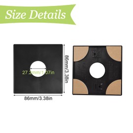UFURMATE Pipe Wall Covers, 2Pcs ABS Plastics Square Escutcheon Plates Self-Adhesive Pipe Plate Covers Decorative Shower Pipe Covers for 28mm Diameter Pipe Tube Decoration (Black)