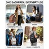 Bluome Work Backpack for Women Men, Laptop Vegan Leather Backpack