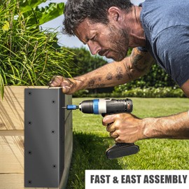 YVTCRTCW 8 Pack Raised Beds Corner Brackets | Raised Garden Bed Corner Brackets with Screws | Corner Brackets for Wood Fits 20"-24" Bed | Corner Brackets 11" x 3" x 3" for Vegetable Planter Garden