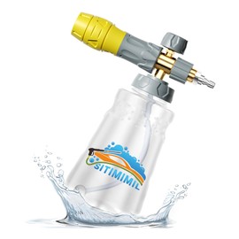 SITIMIMIL Soap Cannon for Pressure Washer, Wide Base Heavy Duty Power Washer Foam Cannon, with 1/4 Inch Quick Connector,1L Bottle Snow Foam, 4200PSI, Fits Most Gas Pressure Washers and Electric Yellow