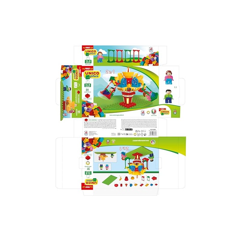 Unico Plus UNICOPLUS – Carousel 2 in 1, Multi-Colour, 8623