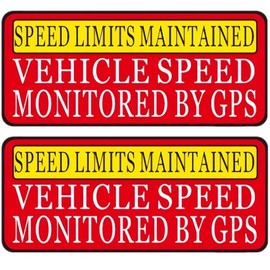 Speed Limit Car Sticker -Vehicle Speed is Monitored by GPS Speed Limits are maintained, 9"X4" Reflective Bumper Sign 2 Pack