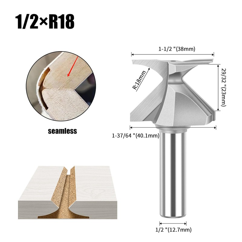 Arc Bending Integrated Cutter, 1/2in Shank Woodworking Milling Bit for
