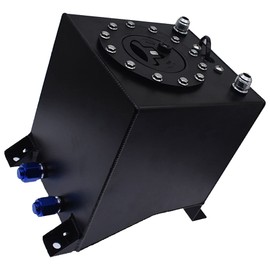 RainMan S 2.5 Gallon Fuel Cell Tank Lightweight Polished Aluminum Race Drift wLevel Sender Square Transfer Tank Aluminum Street Drift Strip Fuel Cell Tank Black(Does not apply)