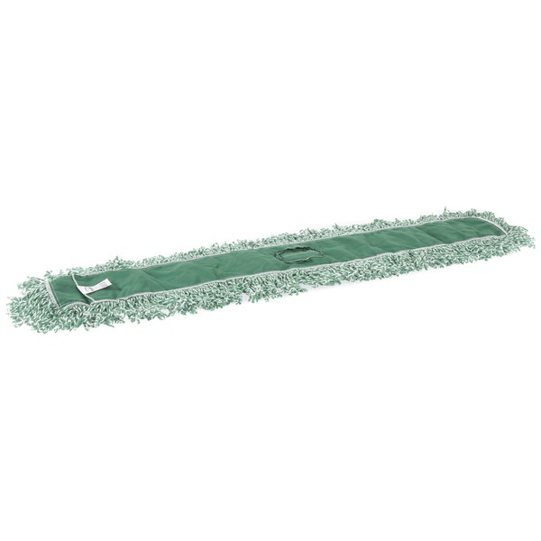 Rubbermaid Commercial Products Looped-End-Dust Mop Head Replacement, 48-Inch, Green, Microfiber Blend, Heavy Duty Industrial Wet Mop For Floor Cleaning Office/School/Stadium/Lobby/Restaurant