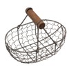 Angoily Wire Egg Basket with Wooden Handle Egg Collection Basket