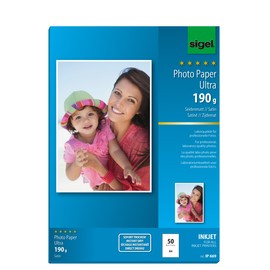 SIGEL IP669 InkJet Fotopapier Ultra, A4, 50 Blatt, seidenmatt, extrem lichtbeständig, 190 g, für hochwertige Fotografien