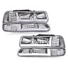 LQI Headlight Assembly Compatible with Chevy Silverado 1500 2500 1999-2002/Fit