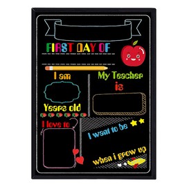 WaaHome First Day of School Chalkboard Style Sign 8.8"x12.2" Back to School Sign First Day of School Photo Prop Sign for Kids Girls Boys