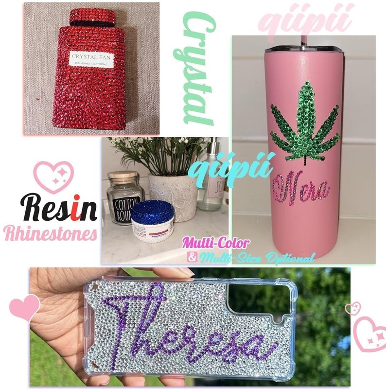 qiipii Montana Blue Crystal Resin Rhinestones w B7000 Jewelry Glue