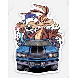 Muscle Car STICKER - Ratfink Style Road Runner cartoon Show Rat Fink Odd Rods